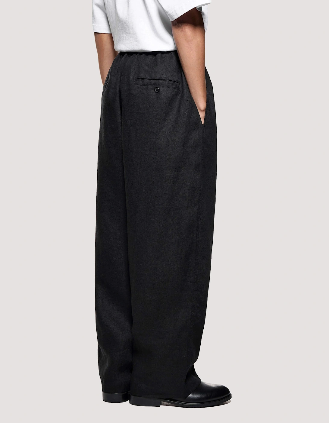Relaxed Fit Linen Wide Leg Pants