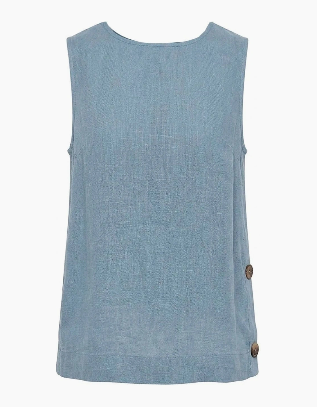 Denim Blue Linen Sleeveless Top