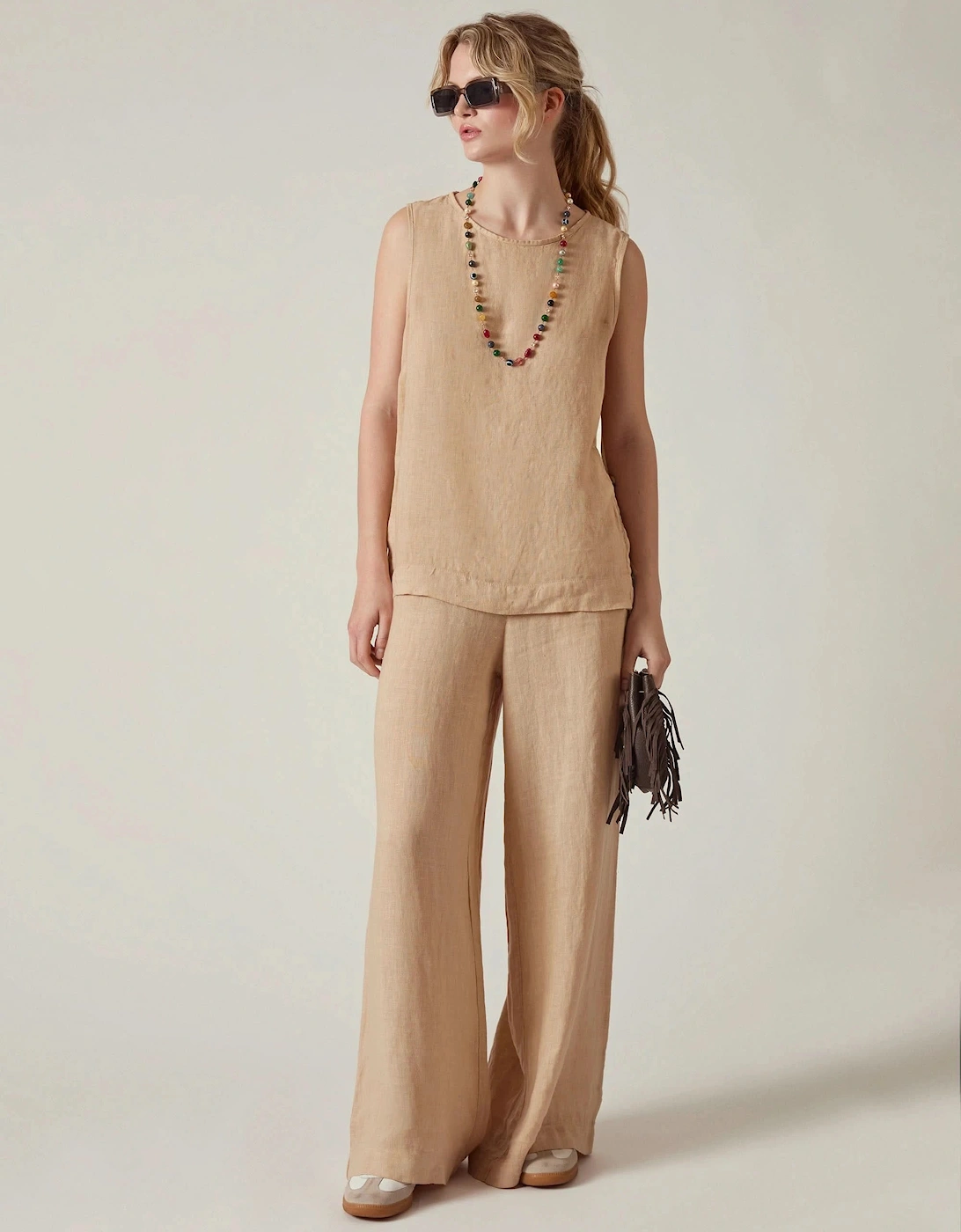 Sand Linen Sleeveless Top