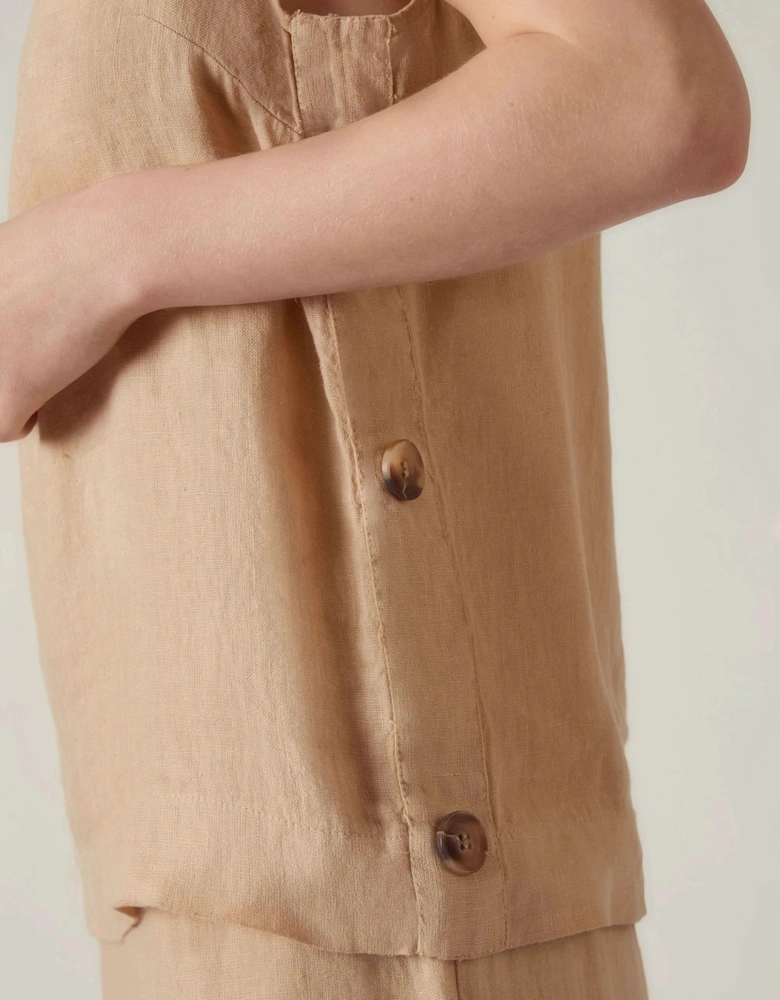 Sand Linen Sleeveless Top