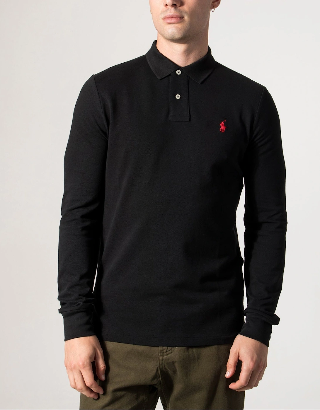 Custom Slim Fit Long Sleeve Polo Shirt