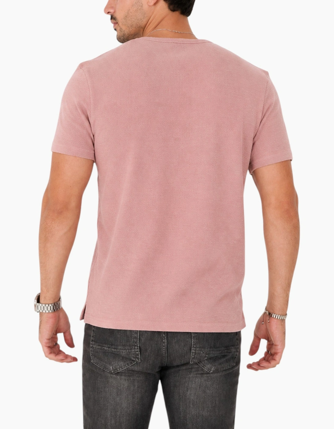 AllSaints Esum Mens T Shirts Waffle Texture Crew Neck Short Sleeve Summer Tee