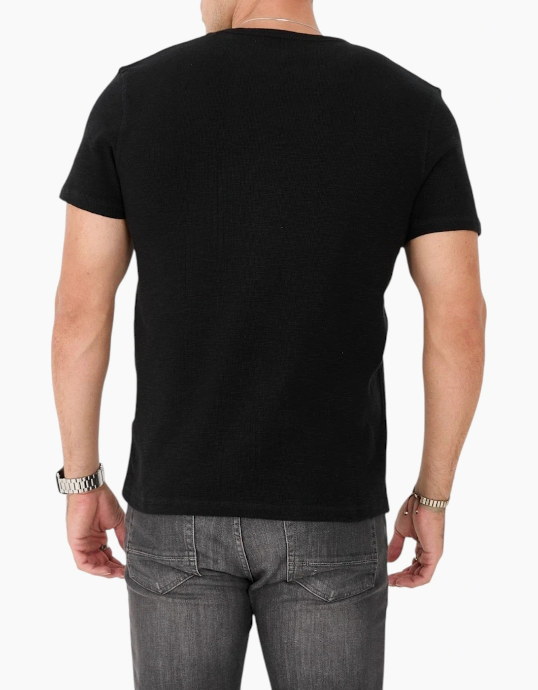 AllSaints Esum Mens T Shirts Waffle Texture Crew Neck Short Sleeve Summer Tee