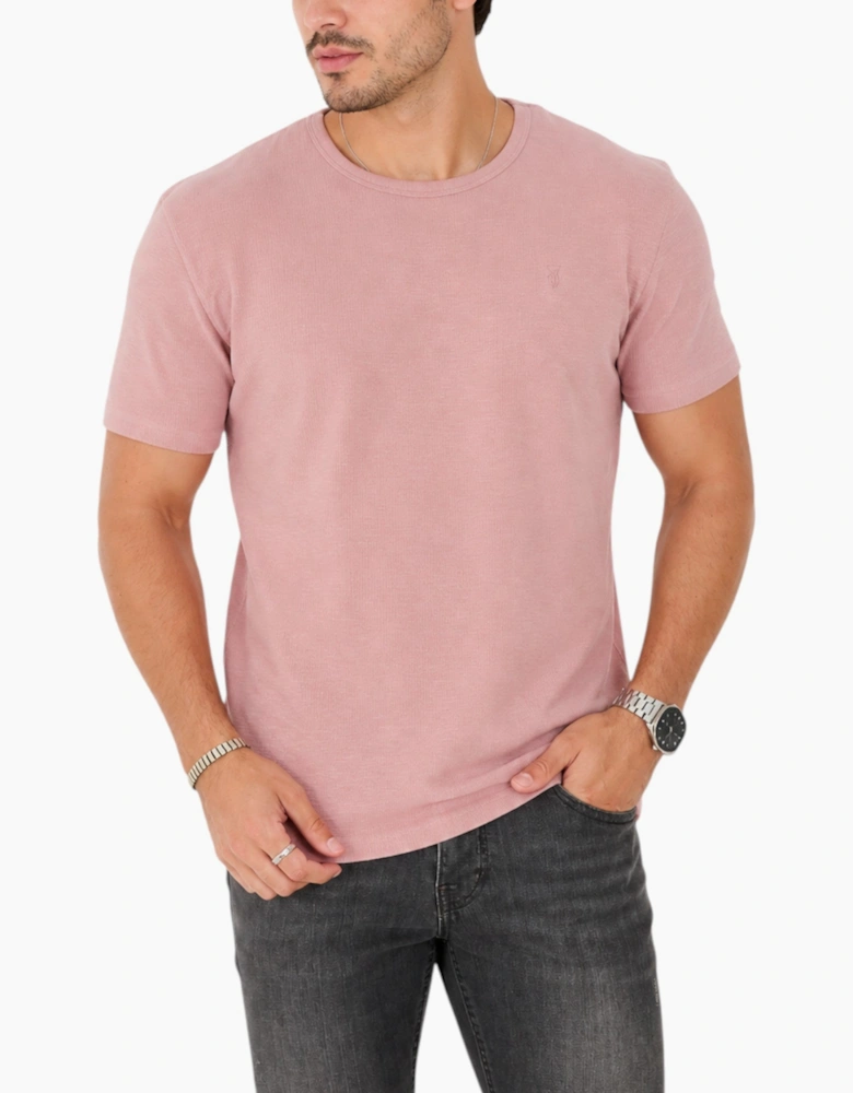 AllSaints Esum Mens T Shirts Waffle Texture Crew Neck Short Sleeve Summer Tee