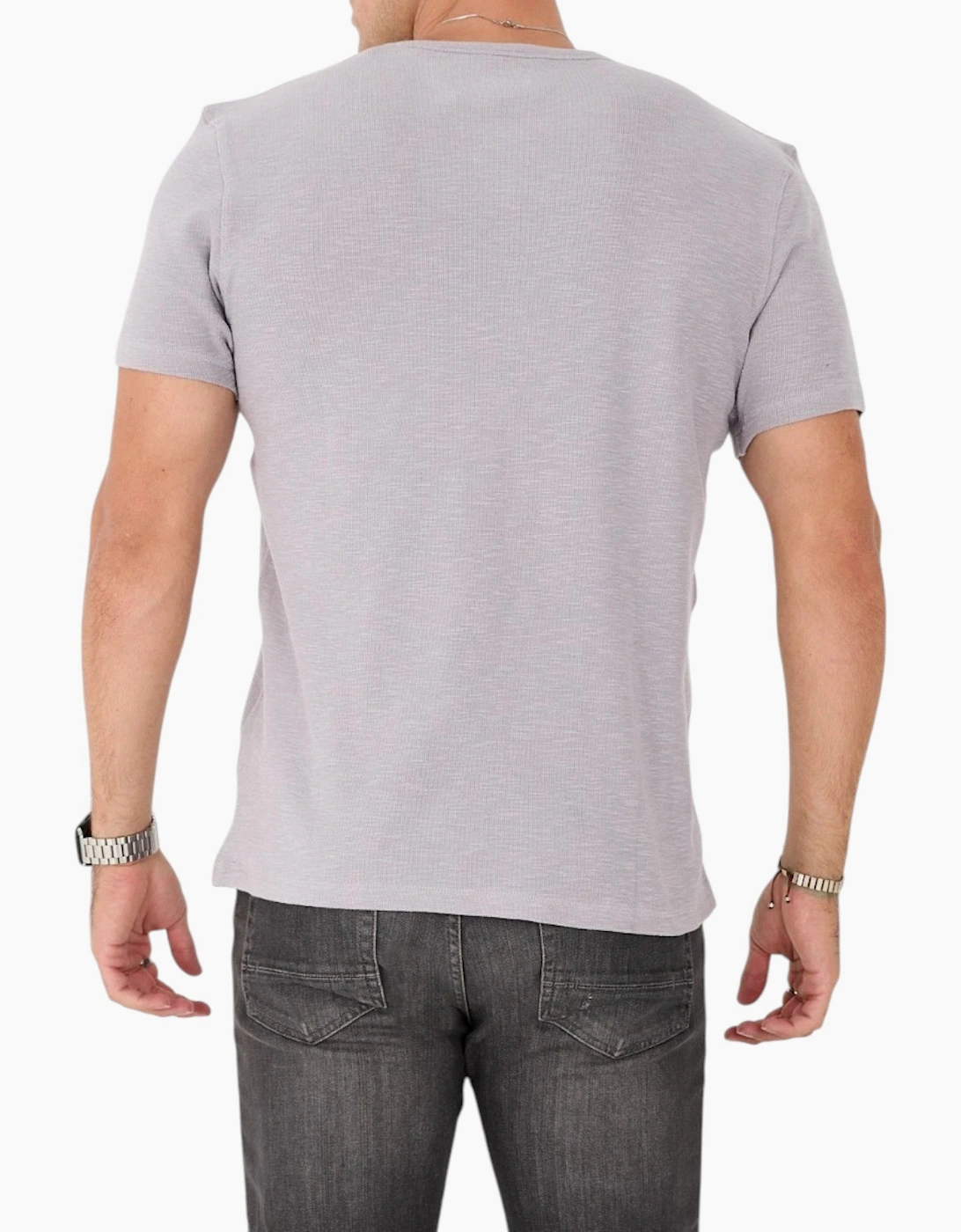 AllSaints Esum Mens T Shirts Waffle Texture Crew Neck Short Sleeve Summer Tee