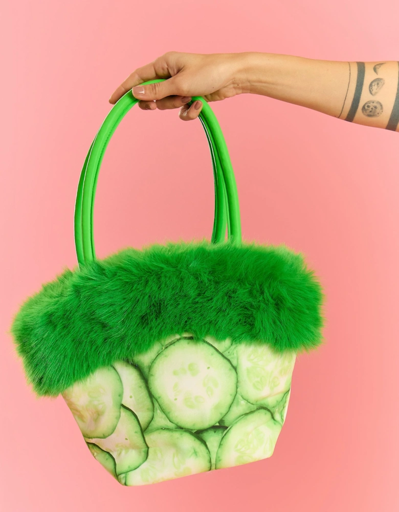 Cucumber Bamboo Faux Fur Bag