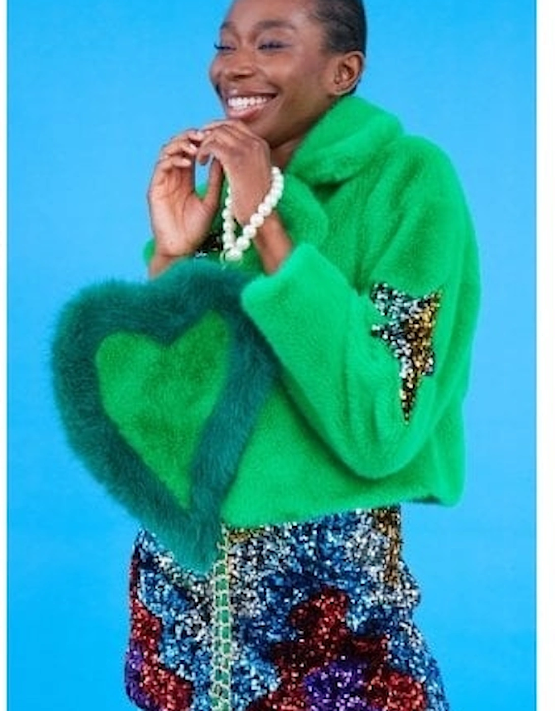 Faux Fur Love Heart Bag