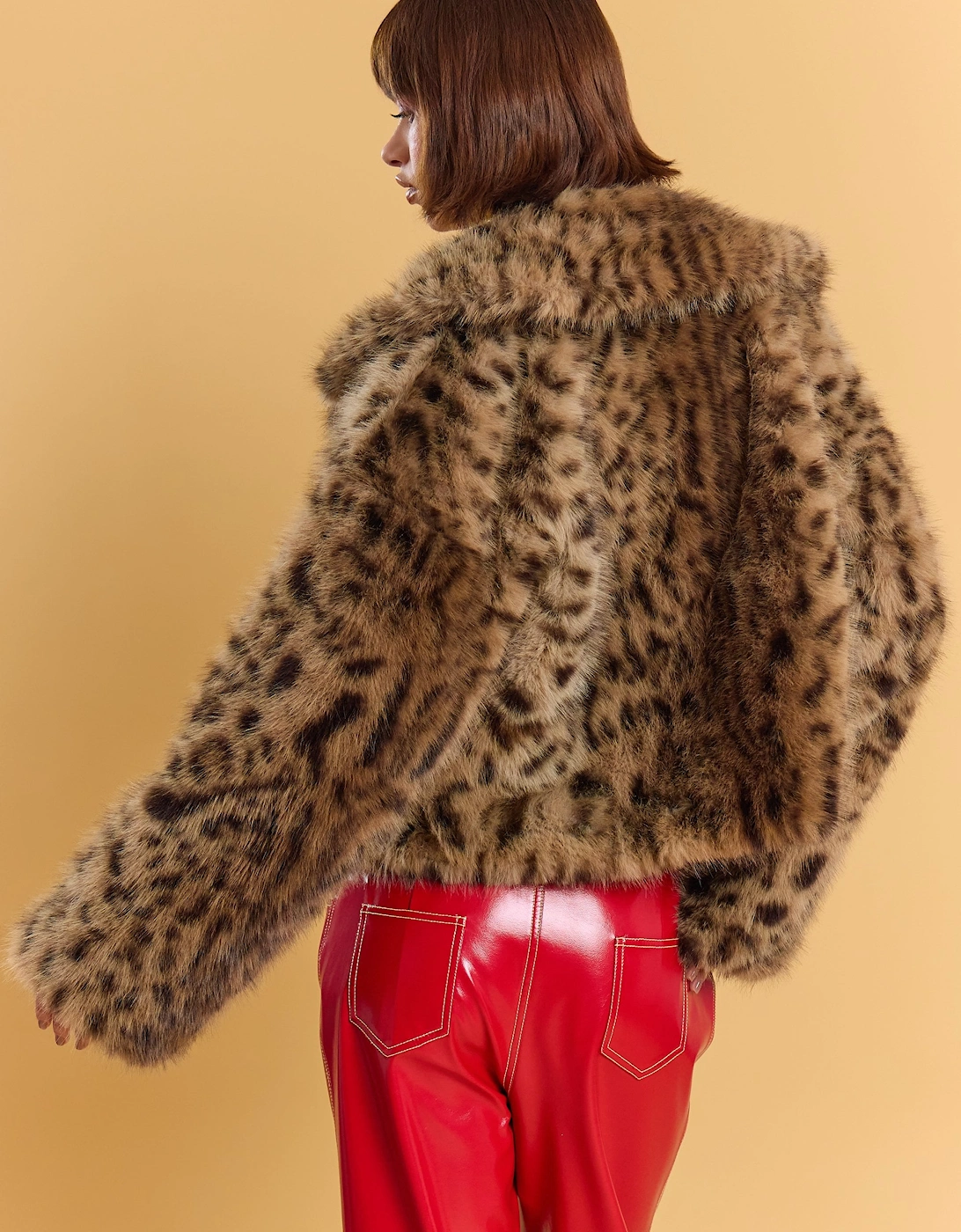 Bamboo Blend Animal Print Cropped Jacket