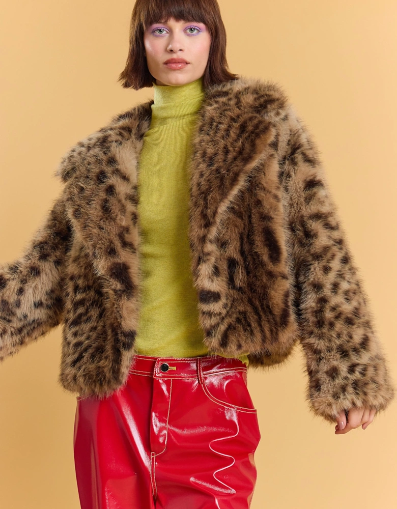 Bamboo Blend Animal Print Cropped Jacket