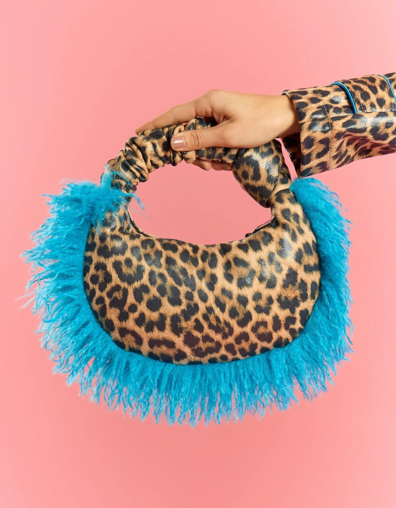 Animal Print Eco Leather Bamboo Faux Fur Tote Bag