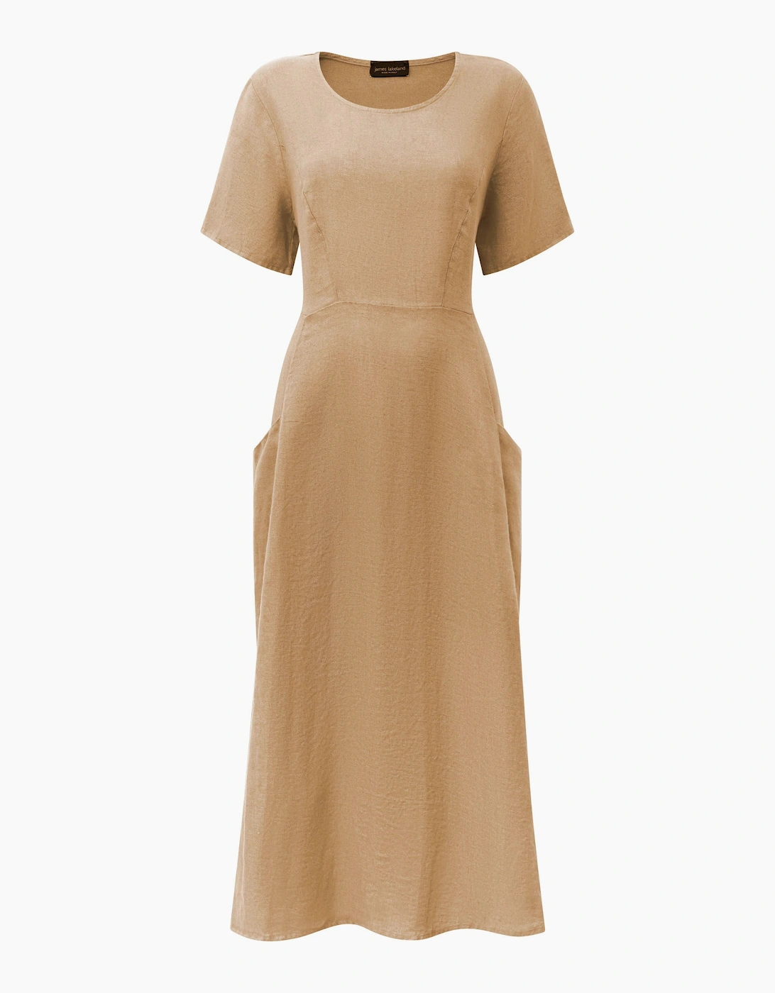 Sand Linen Midi Dress