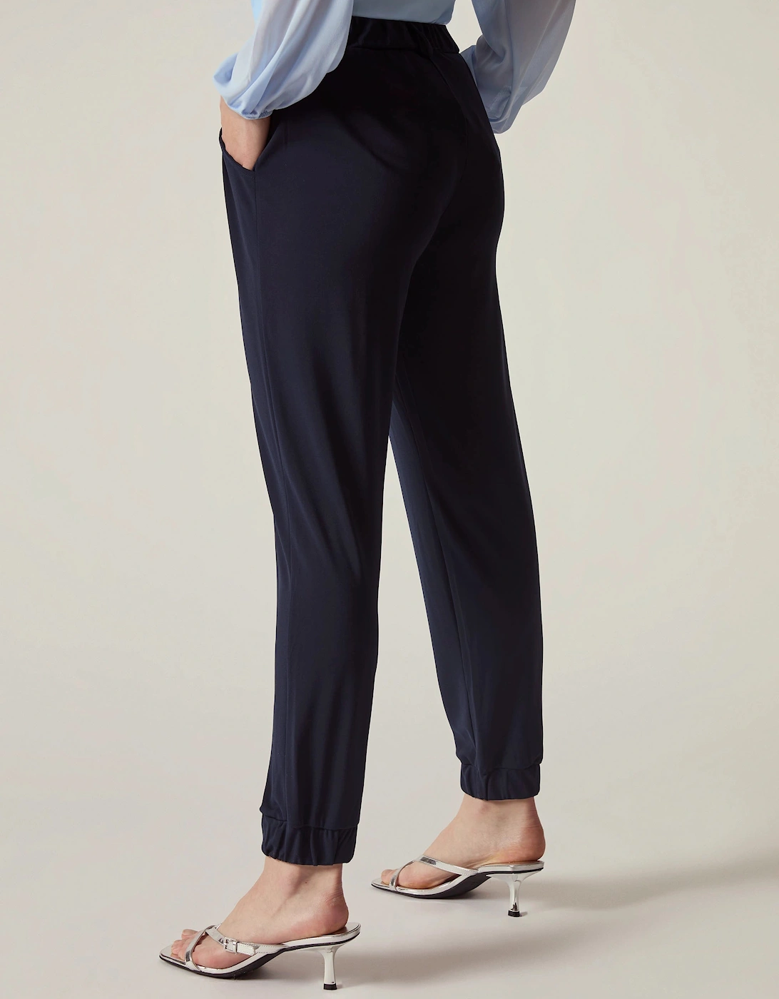 Navy Jersey Jogger Trousers