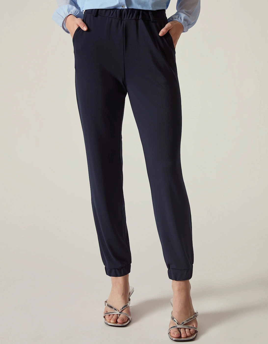 Navy Jersey Jogger Trousers