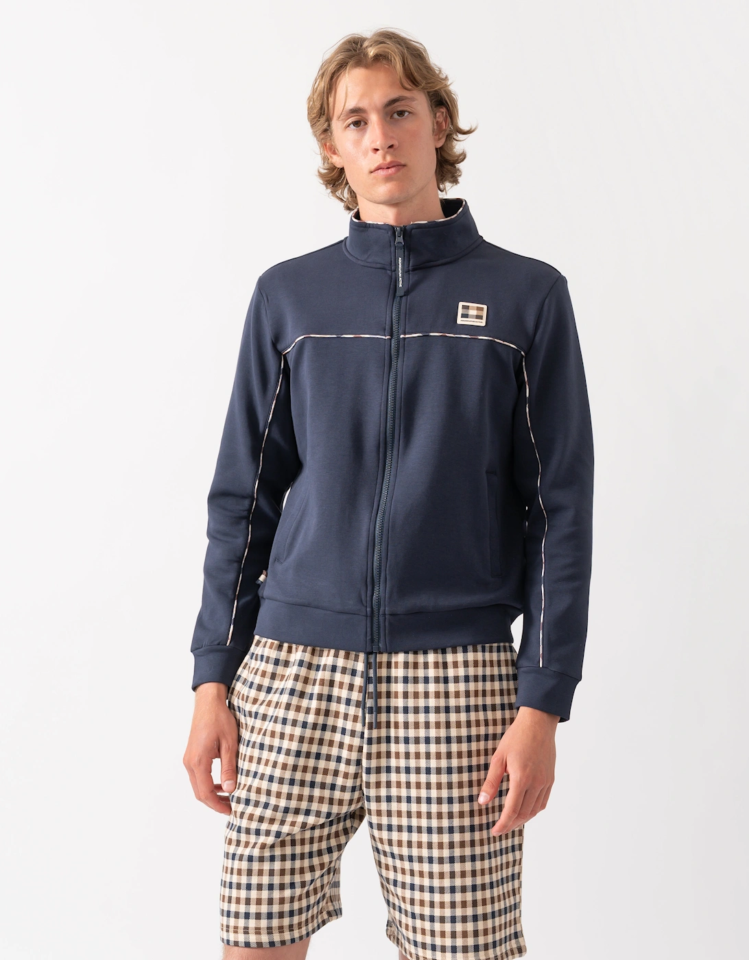 Aquascutum Mens Scuba Piping Track Top - Navy 11, 5 of 4