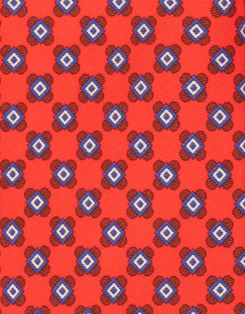 Red Squares Geometric Silk Tie