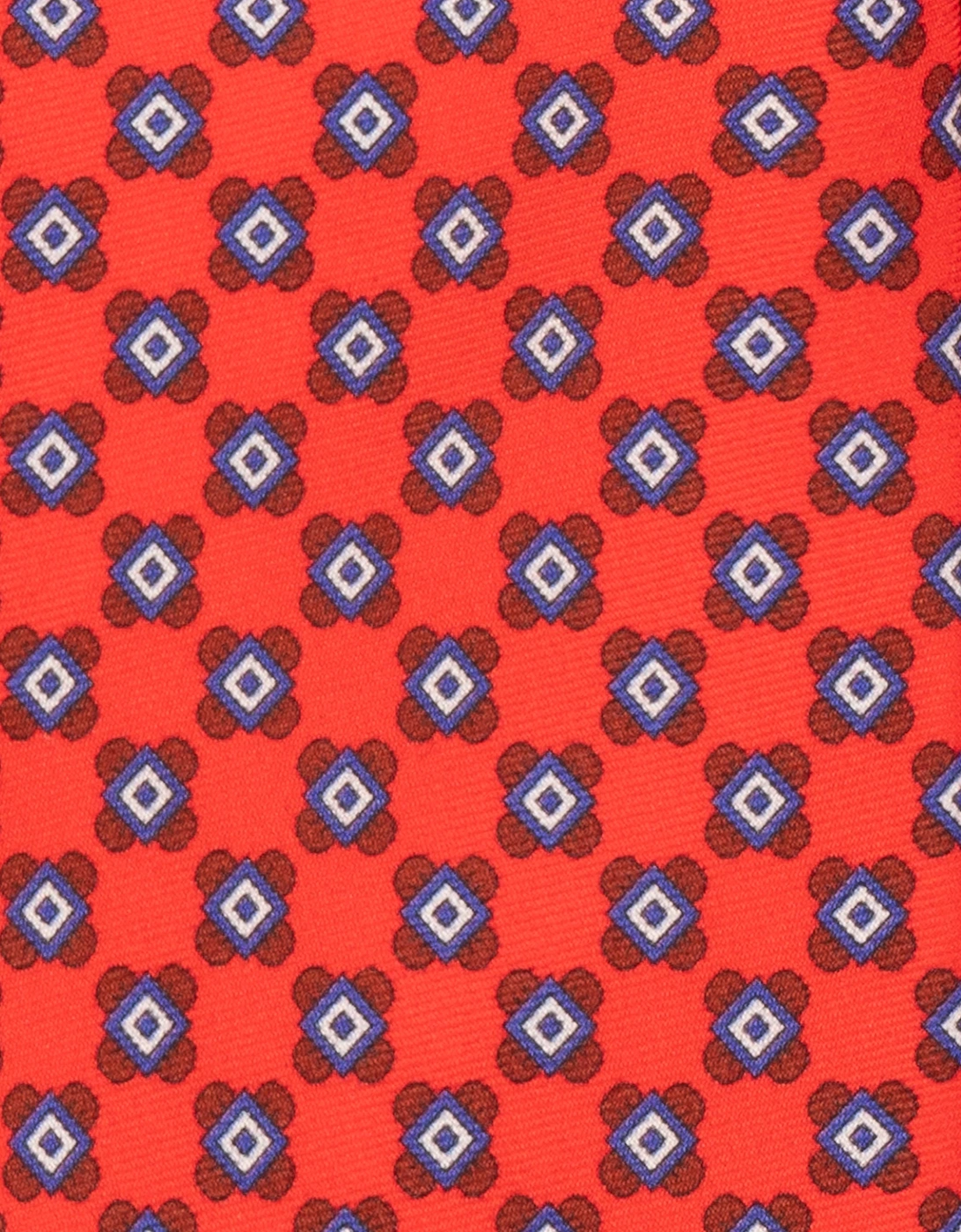 Red Squares Geometric Silk Tie