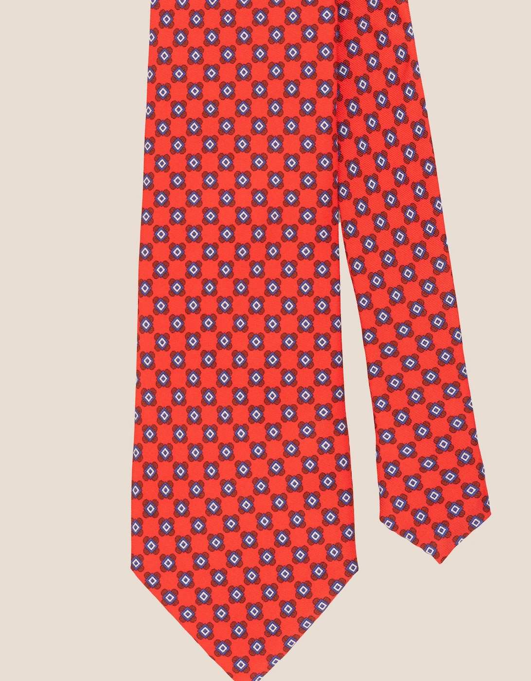 Red Squares Geometric Silk Tie