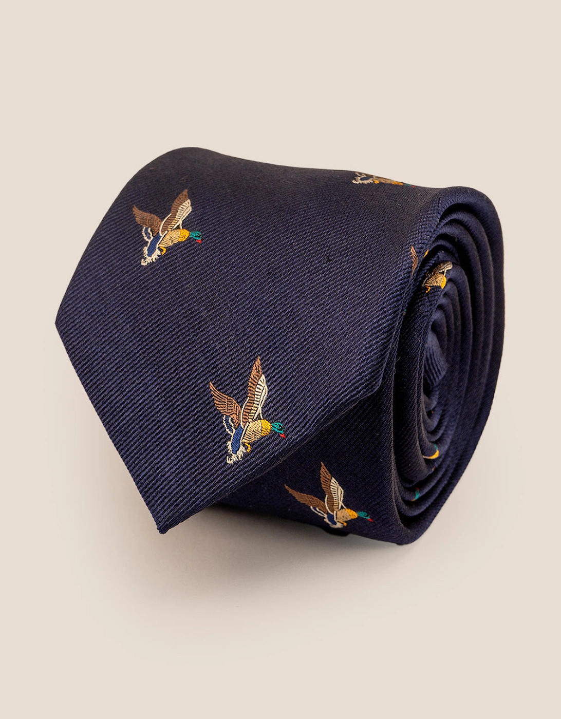 Mallard Navy Silk Tie