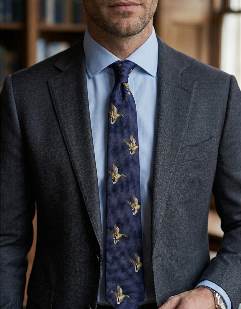 Mallard Navy Silk Tie
