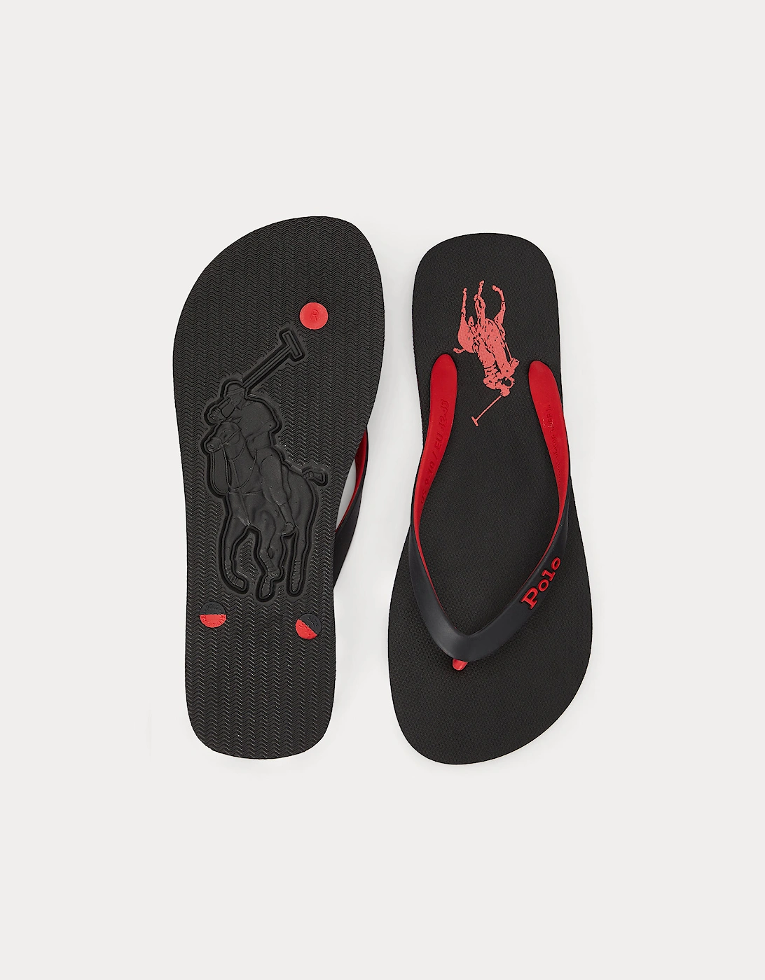 Polo Ralph Lauren BOLT Mens Flip-Flops Black/Red