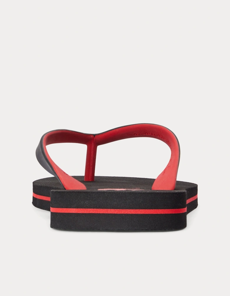 Polo Ralph Lauren BOLT Mens Flip-Flops Black/Red