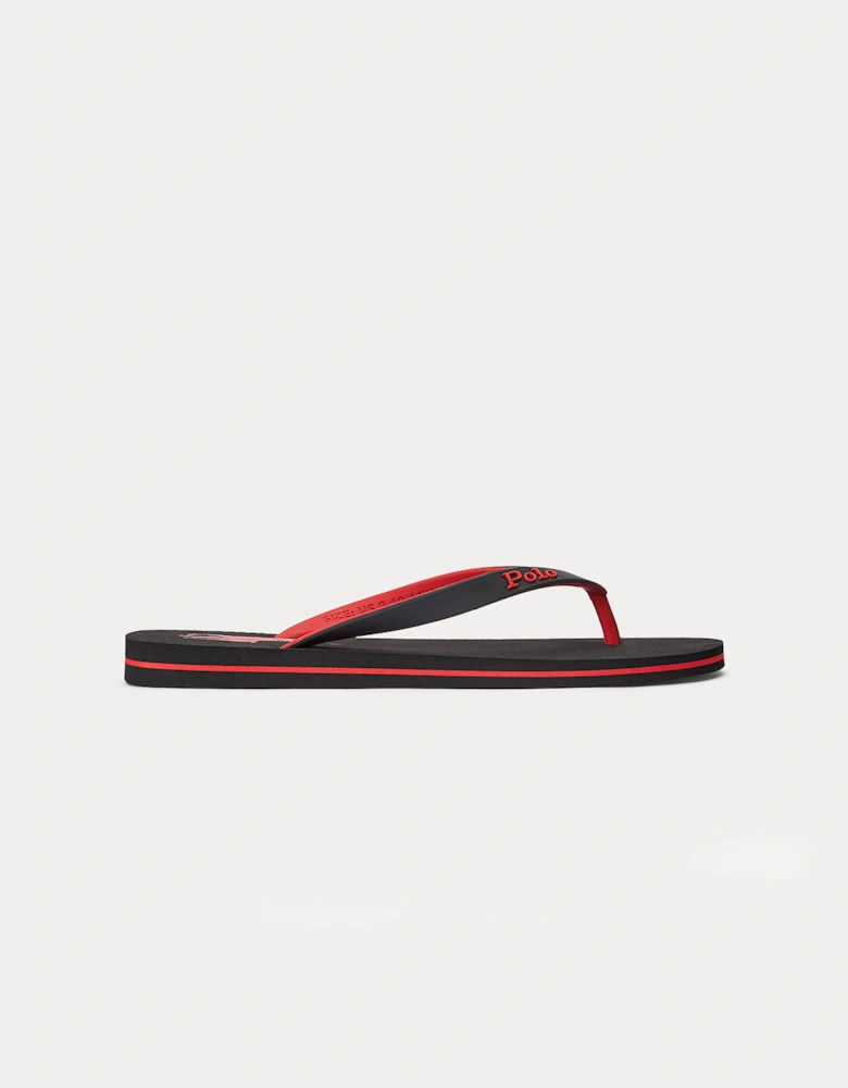 Polo Ralph Lauren BOLT Mens Flip-Flops Black/Red