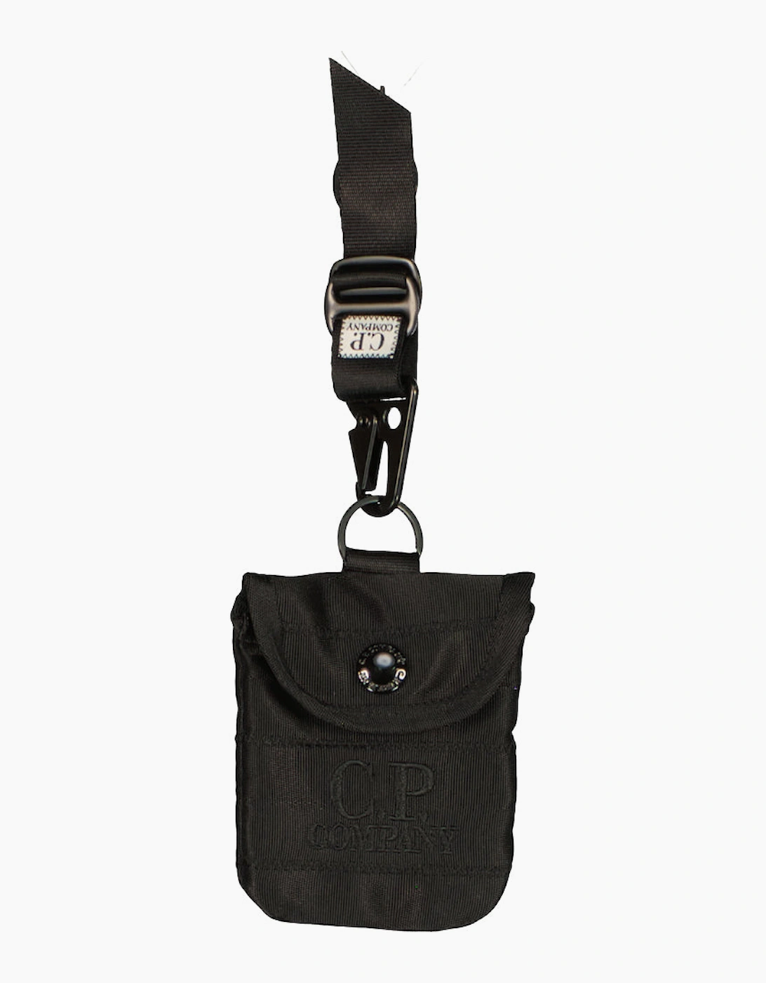 Cp Company Men's Black Herringbone Key Chain Pouch - Size: Uni