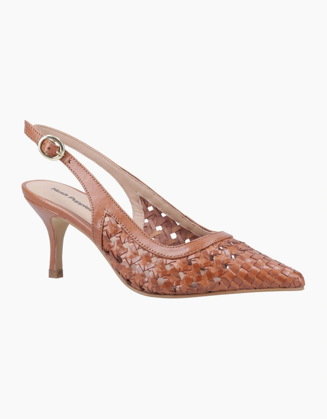Hush Puppies Women's Brown Dalia Kitten Slingback Court Shoes - Size 5