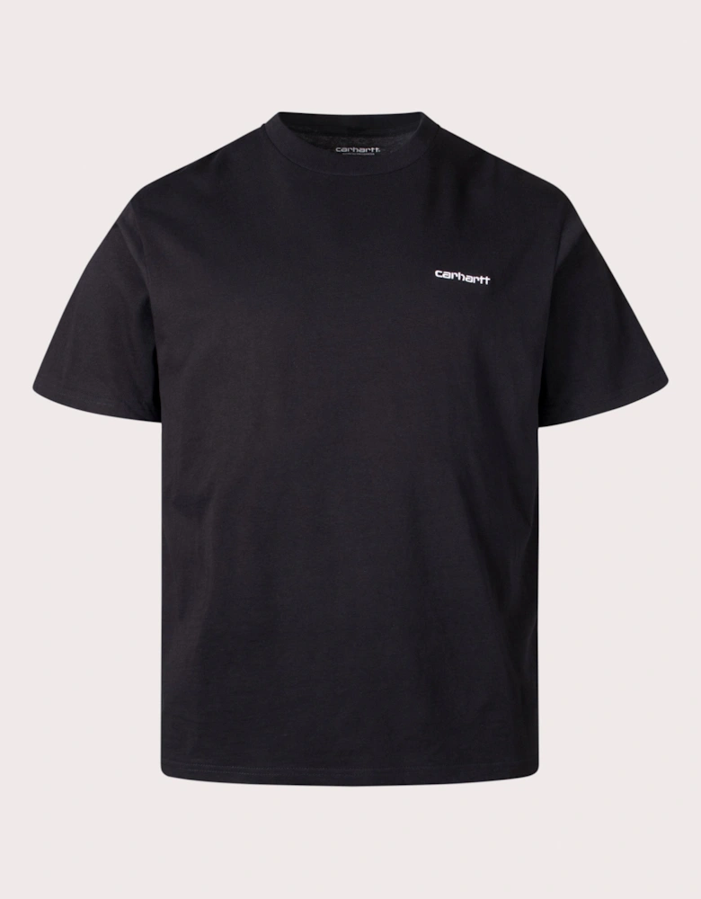 Loose Fit Script Embroidery T-Shirt