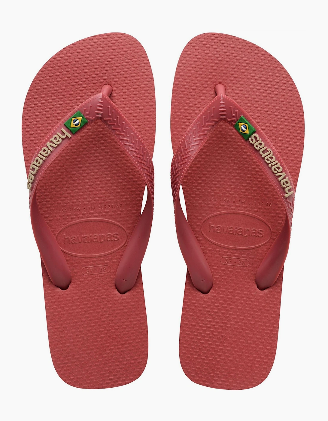 Logo Flip Flops with Striped Graphic Detail