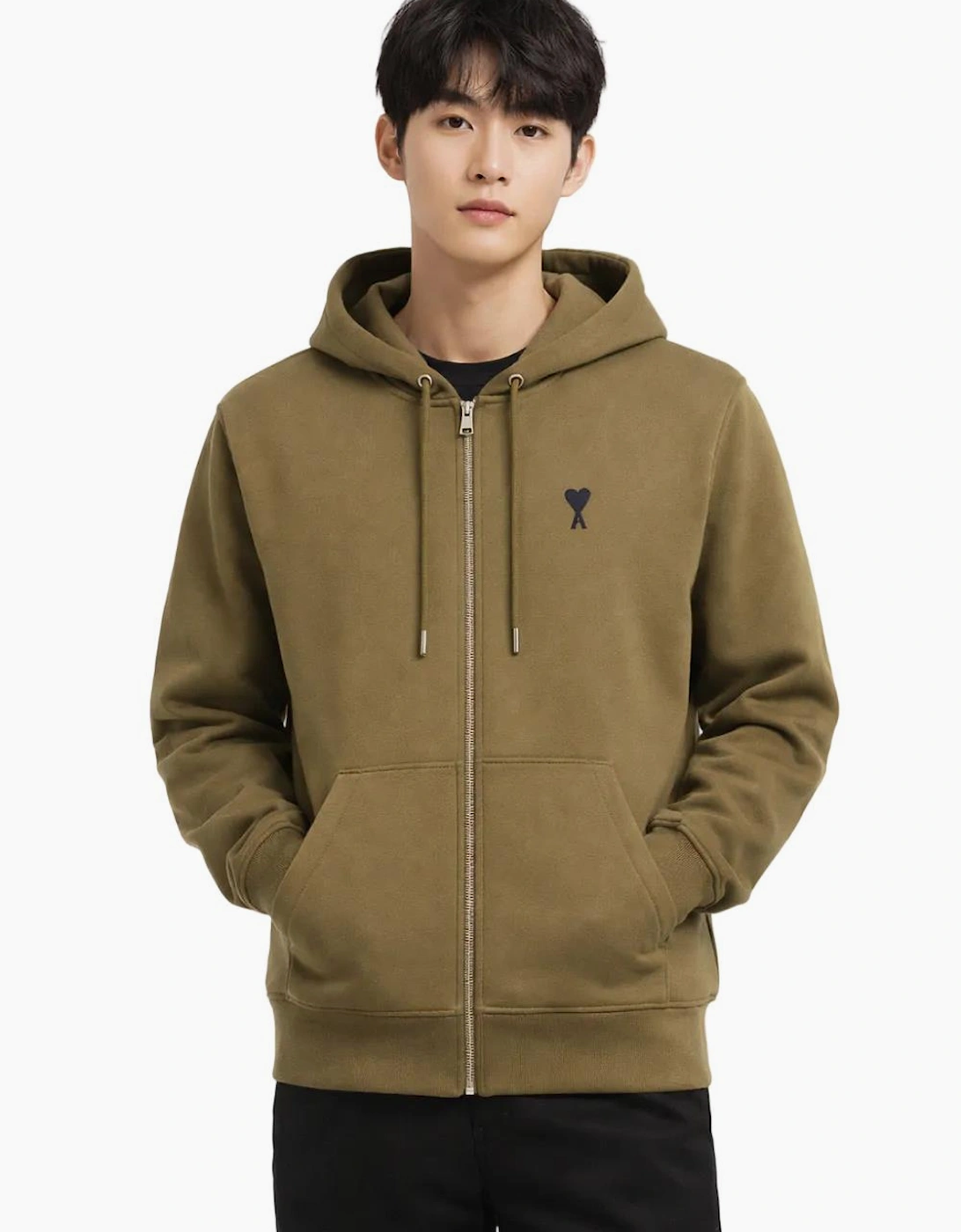 Men's Bronze Ami Paris de Coeur Zipped Hoodie