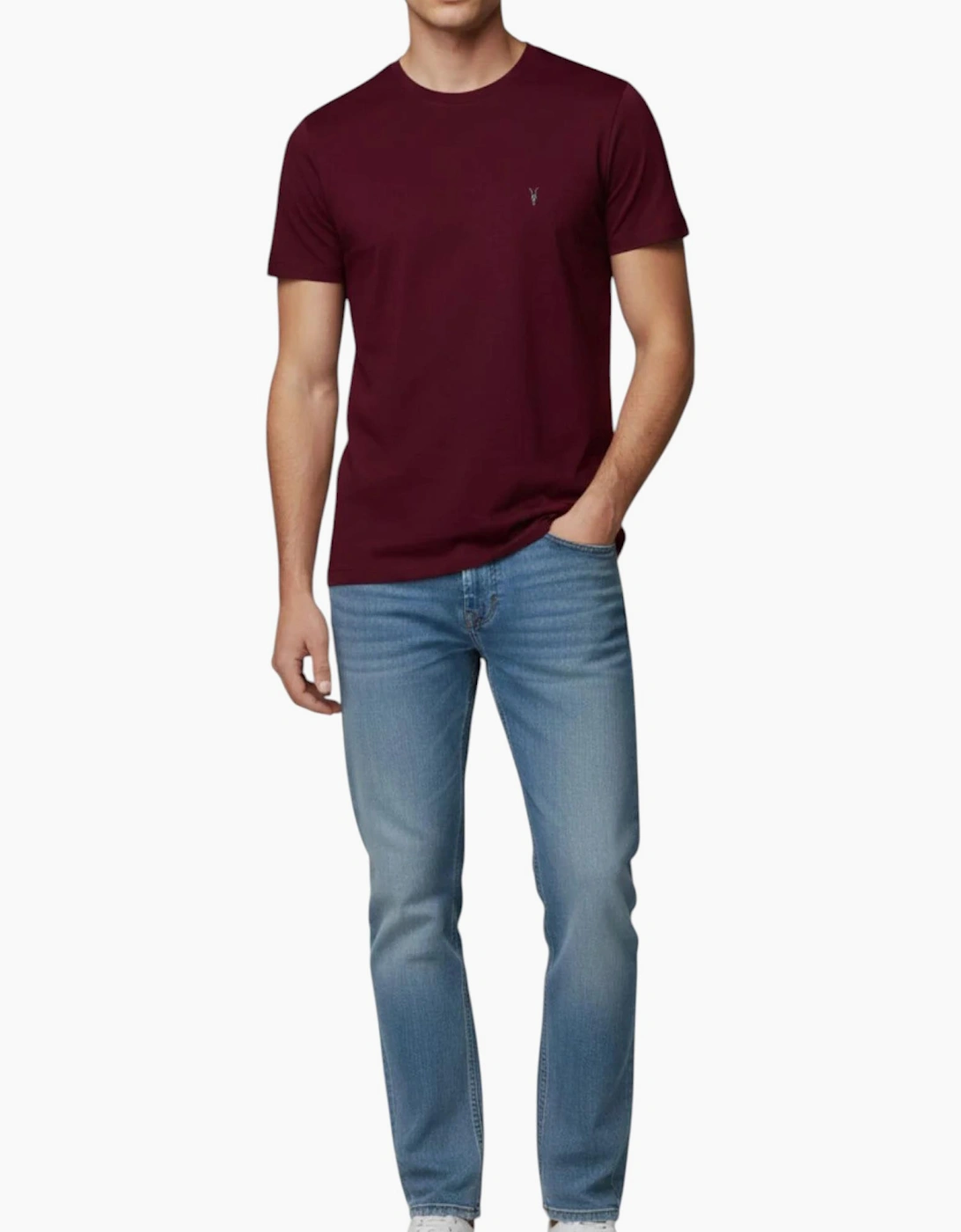 AllSaints Mens T Shirts Lycra Stretch Cotton Crew Neck Short Sleeve Summer Tee