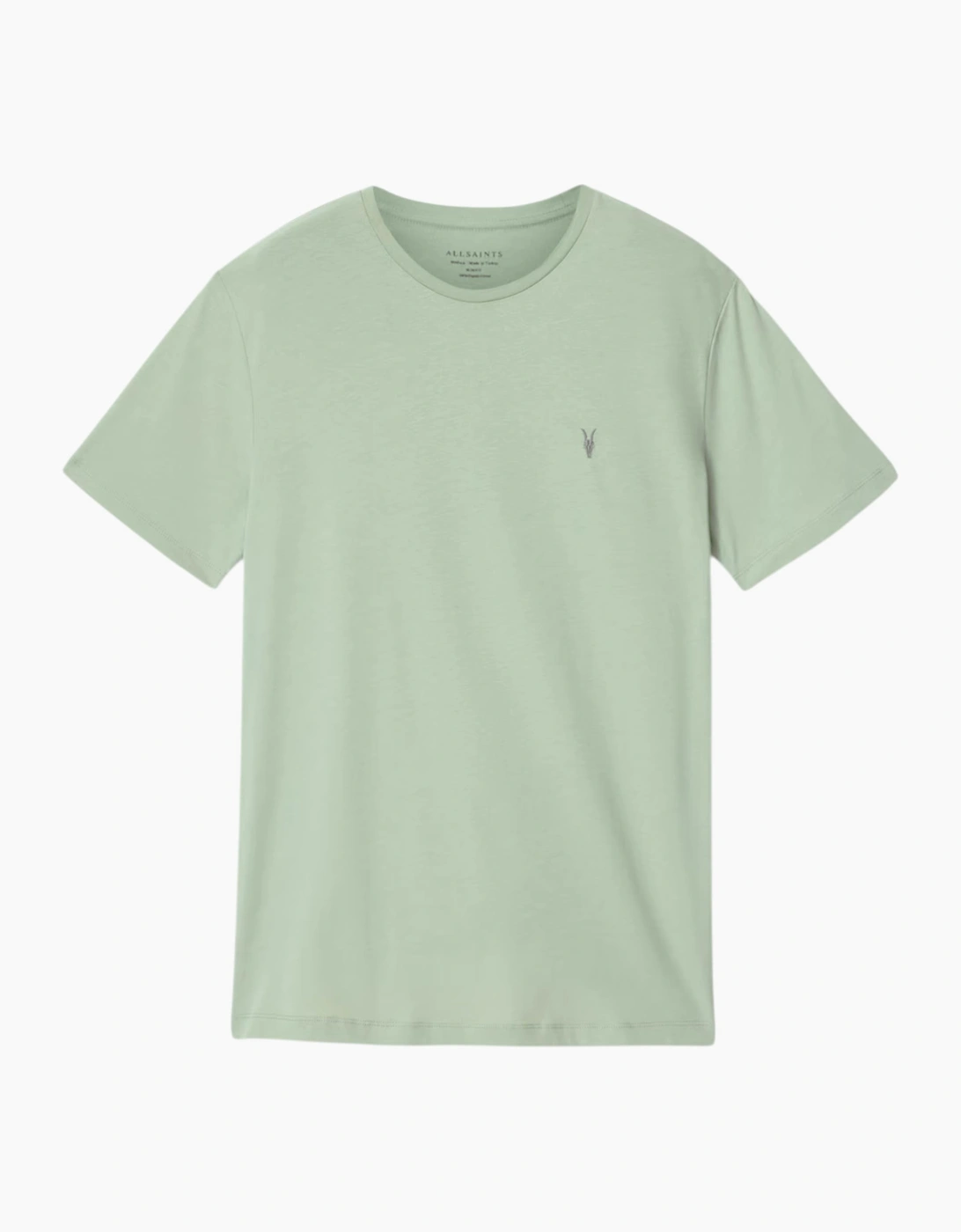 AllSaints Men's AllSaints Mens T Shirts Lycra Stretch Cotton Crew Neck Short Sleeve Summer Tee - Green