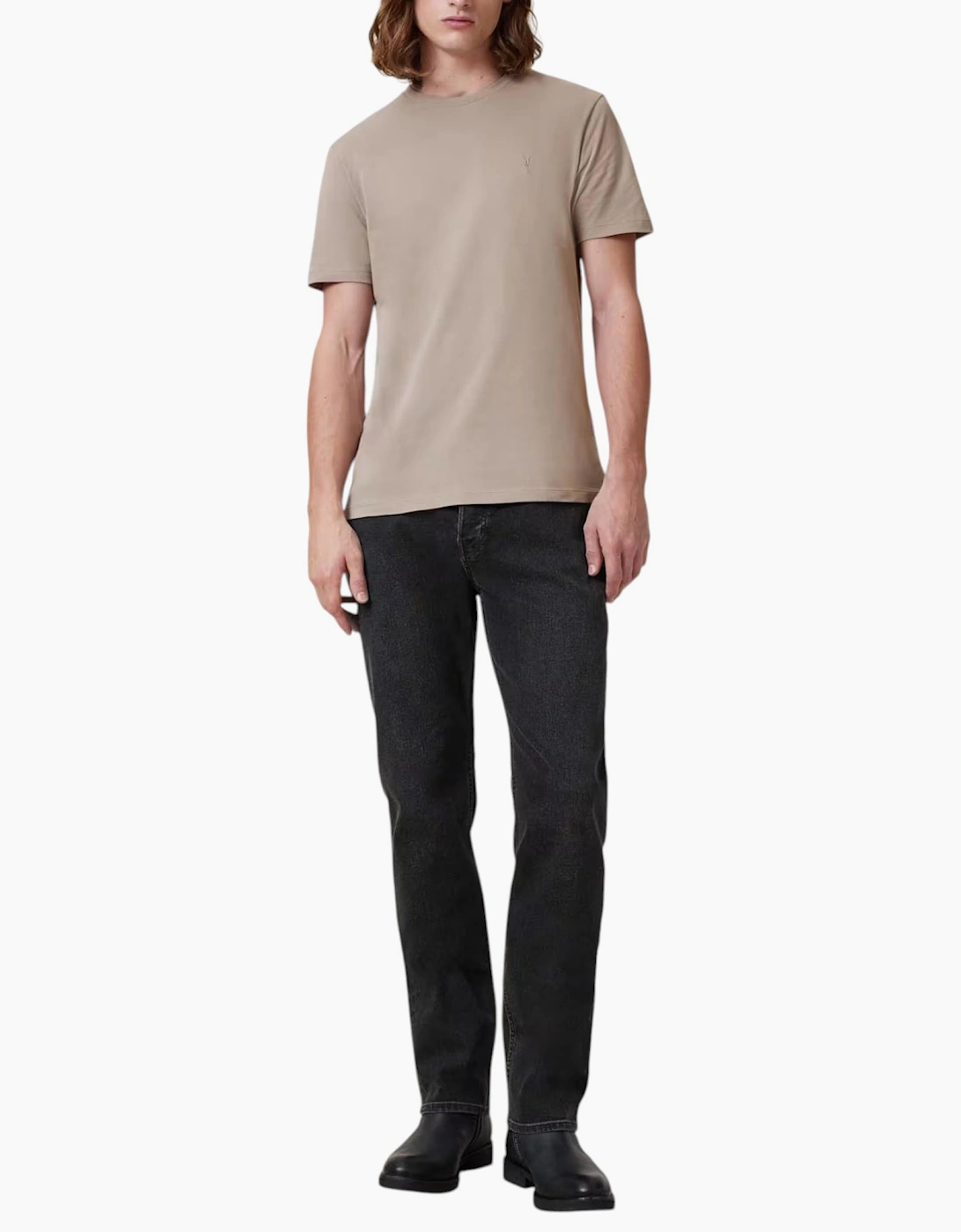 AllSaints Mens T Shirts Lycra Stretch Cotton Crew Neck Short Sleeve Summer Tee