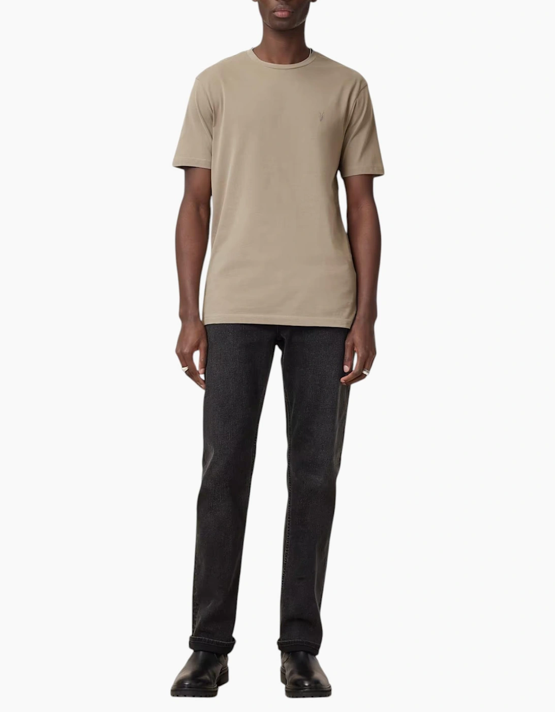 AllSaints Mens T Shirts Lycra Stretch Cotton Crew Neck Short Sleeve Summer Tee