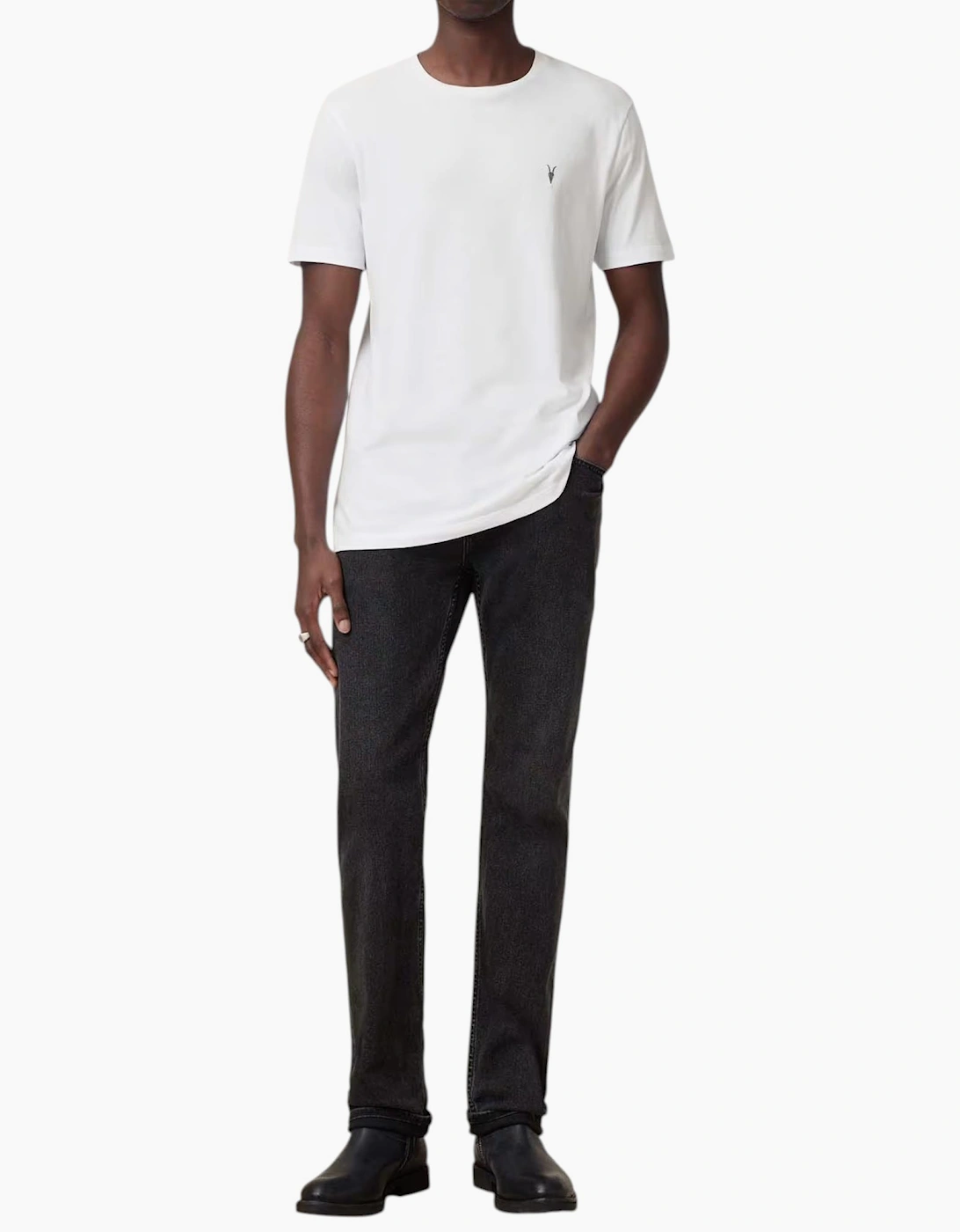 AllSaints Mens T Shirts Lycra Stretch Cotton Crew Neck Short Sleeve Summer Tee