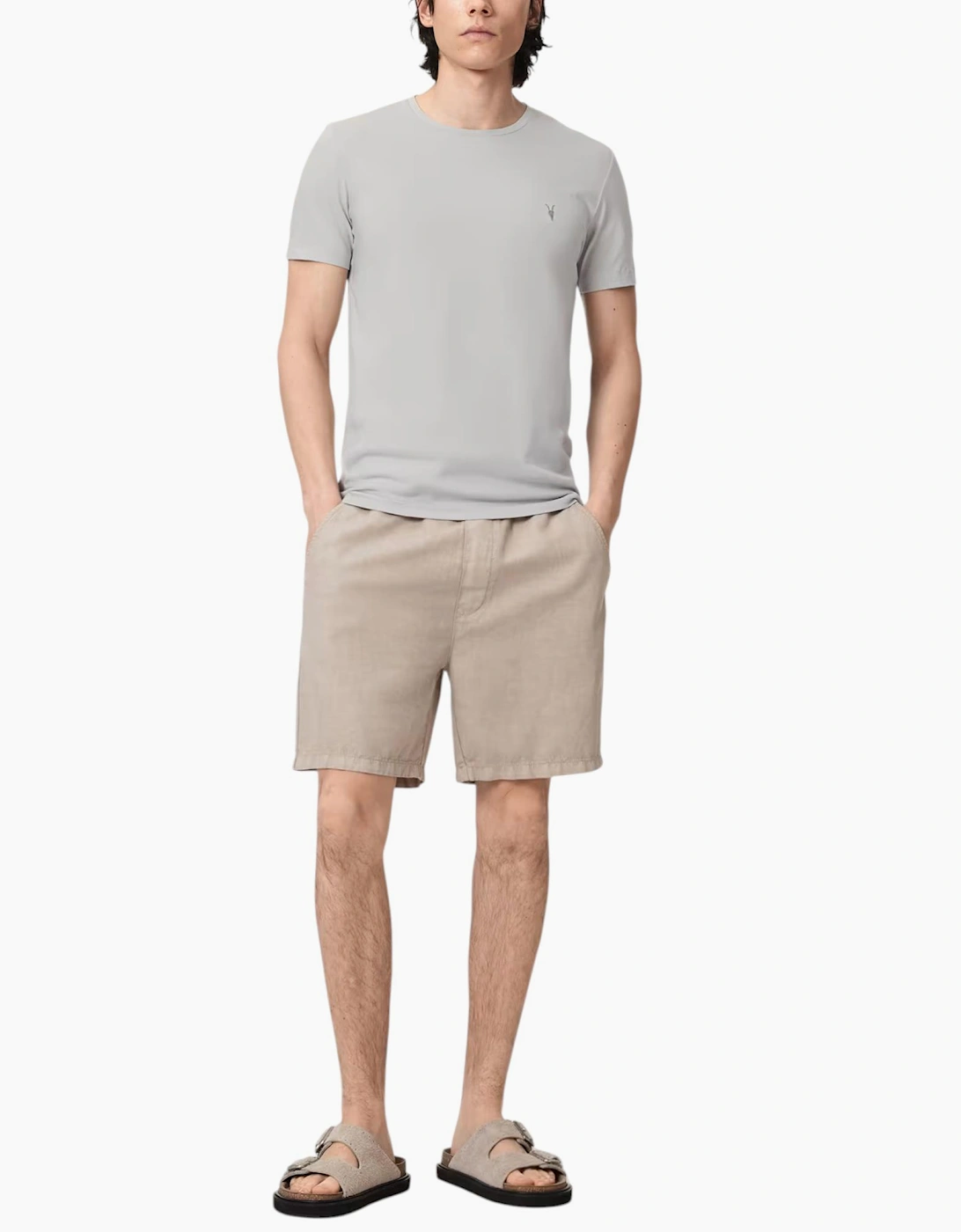 AllSaints Mens T Shirts Lycra Stretch Cotton Crew Neck Short Sleeve Summer Tee