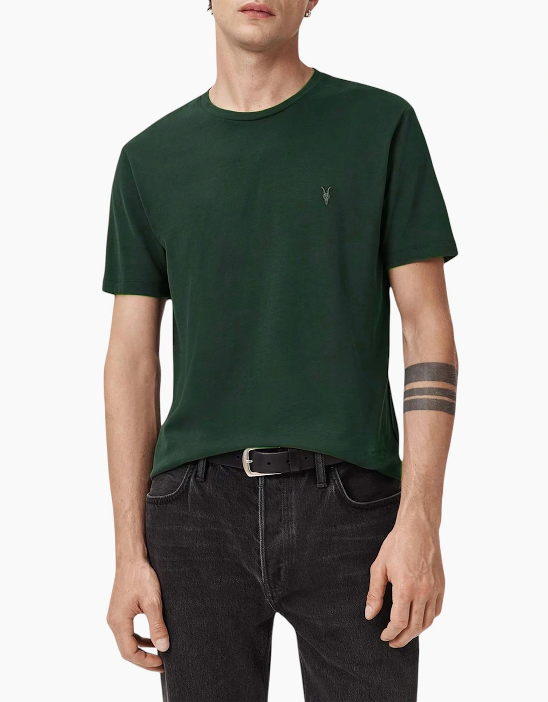 AllSaints Mens T Shirts Lycra Stretch Cotton Crew Neck Short Sleeve Summer Tee