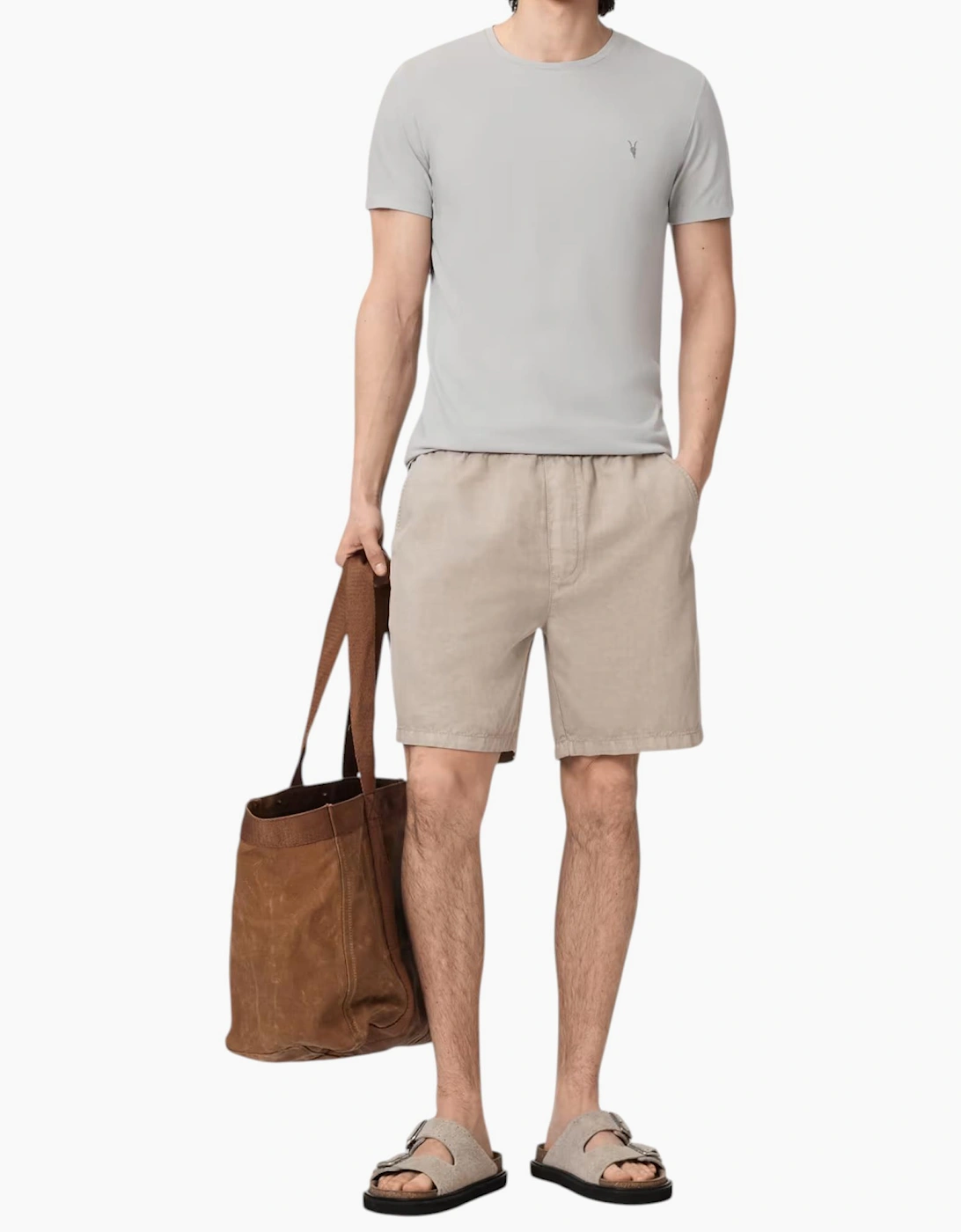 AllSaints Mens T Shirts Lycra Stretch Cotton Crew Neck Short Sleeve Summer Tee