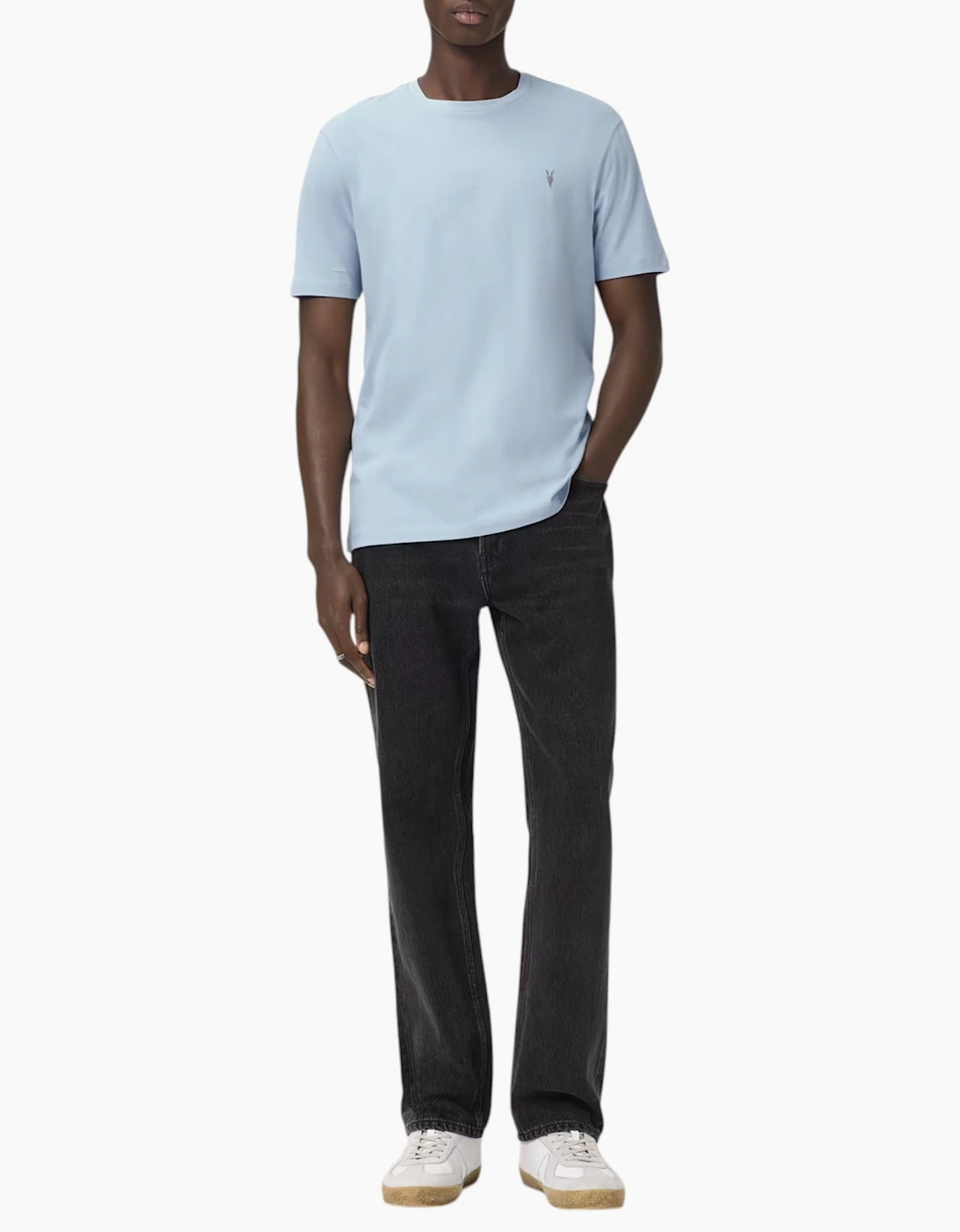 AllSaints Mens T Shirts Lycra Stretch Cotton Crew Neck Short Sleeve Summer Tee