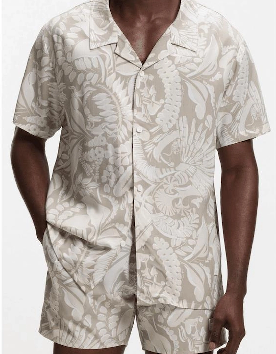 Straight Fit Patterned Beach Shirt