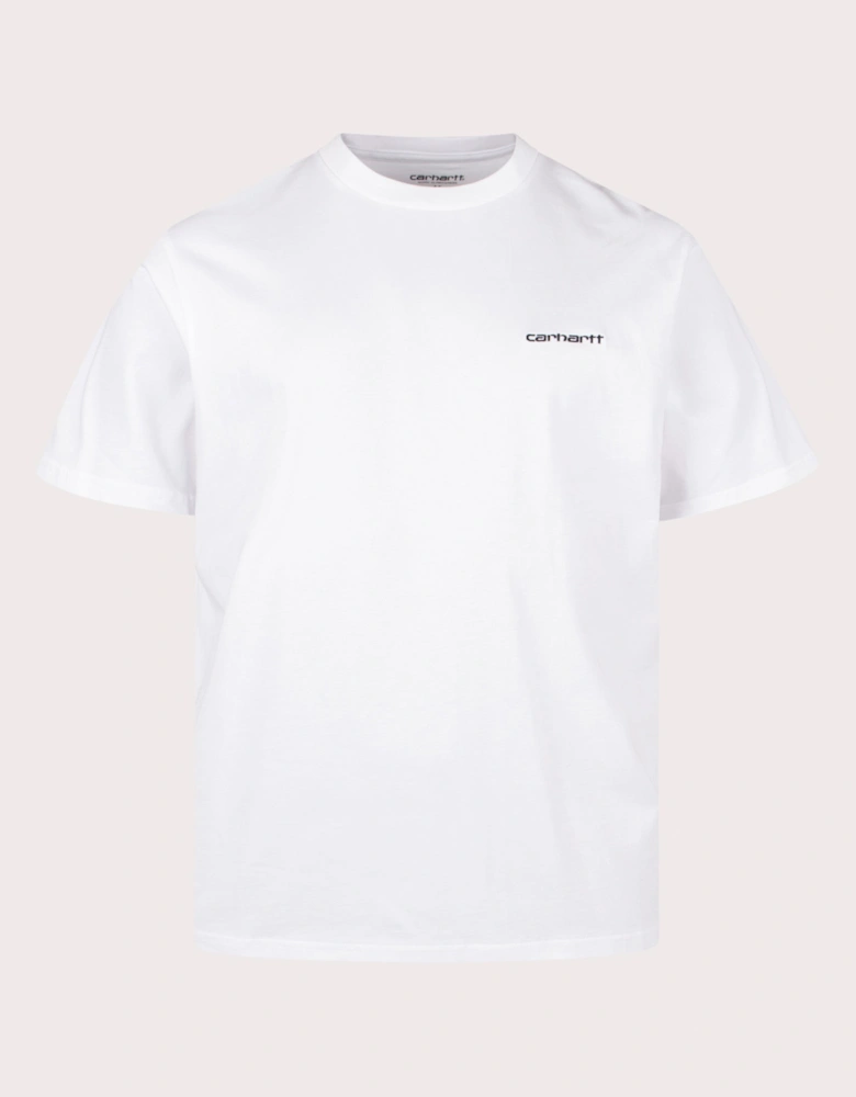 Loose Fit Script Embroidery T-Shirt