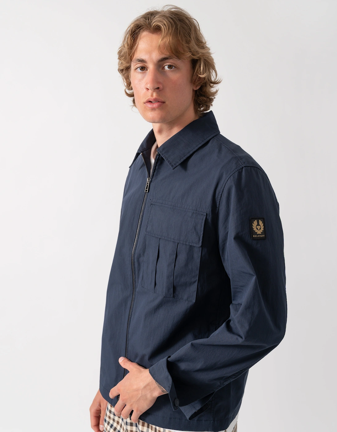 Belstaff Cargo Mens Overshirt - Dark Ink