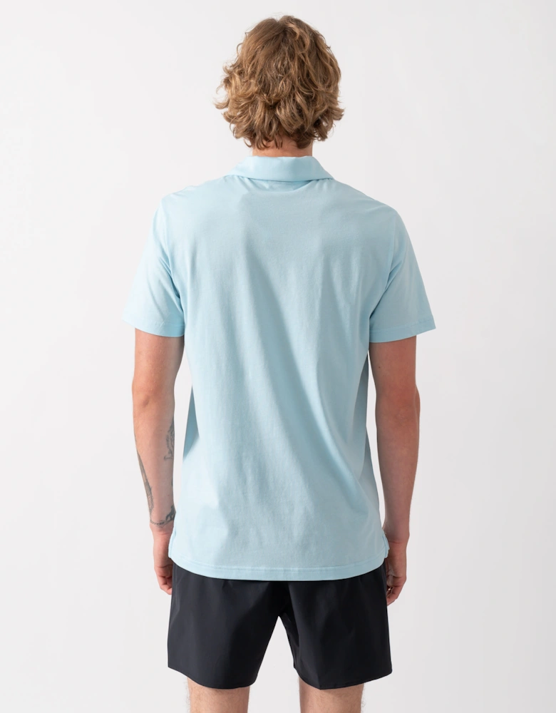 Emporio Armani Mens Beach Polo with Eagle Logo - Sky