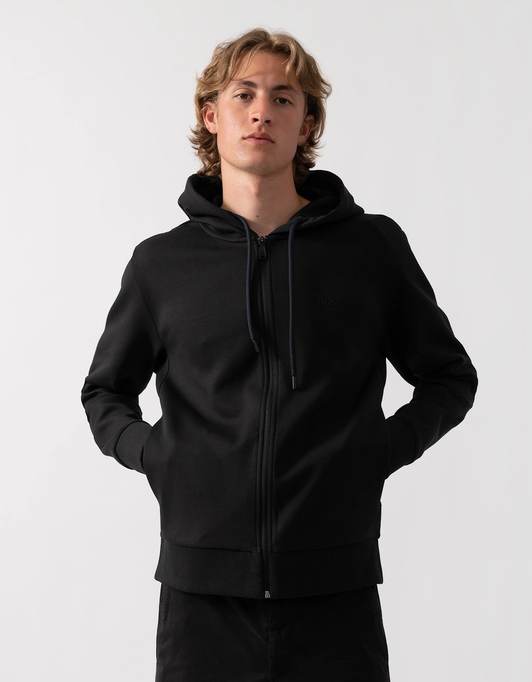 BOSS Green Saggy Mens Zip Up Hoodie - Black 001