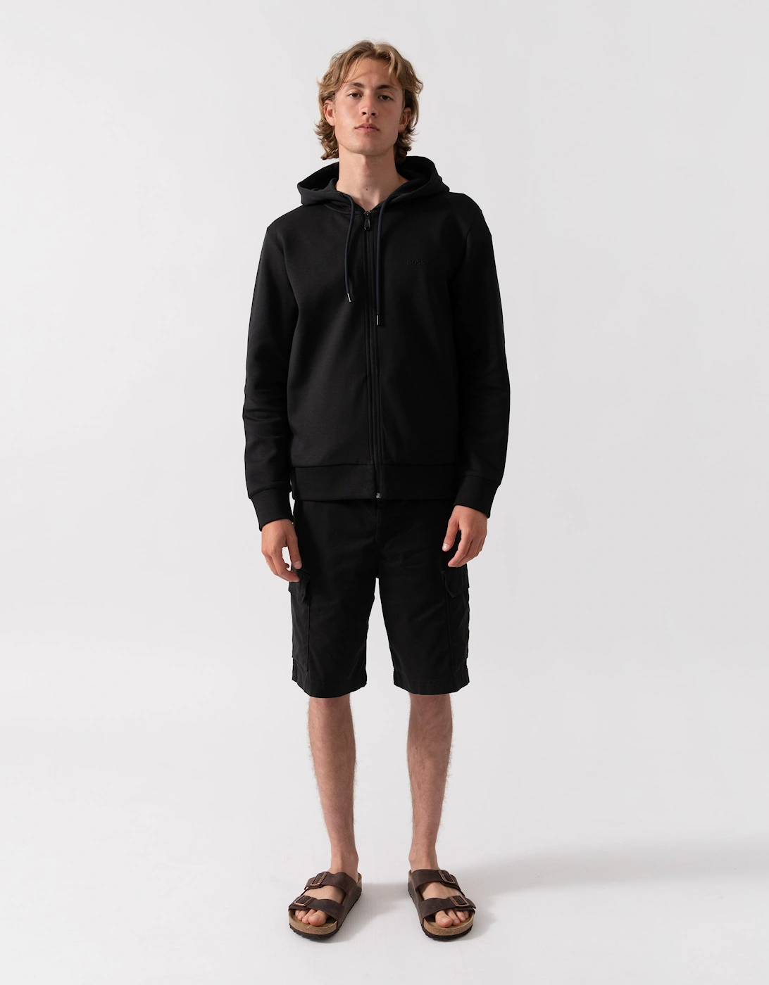 BOSS Green Saggy Mens Zip Up Hoodie - Black 001