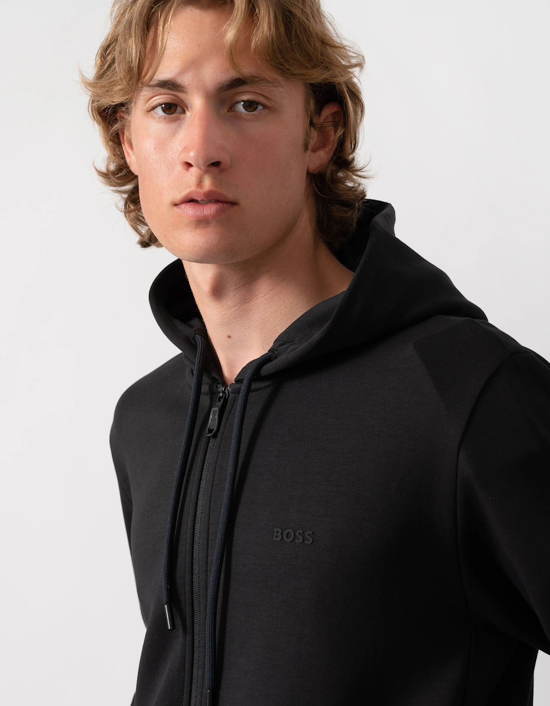 BOSS Green Saggy Mens Zip Up Hoodie - Black 001