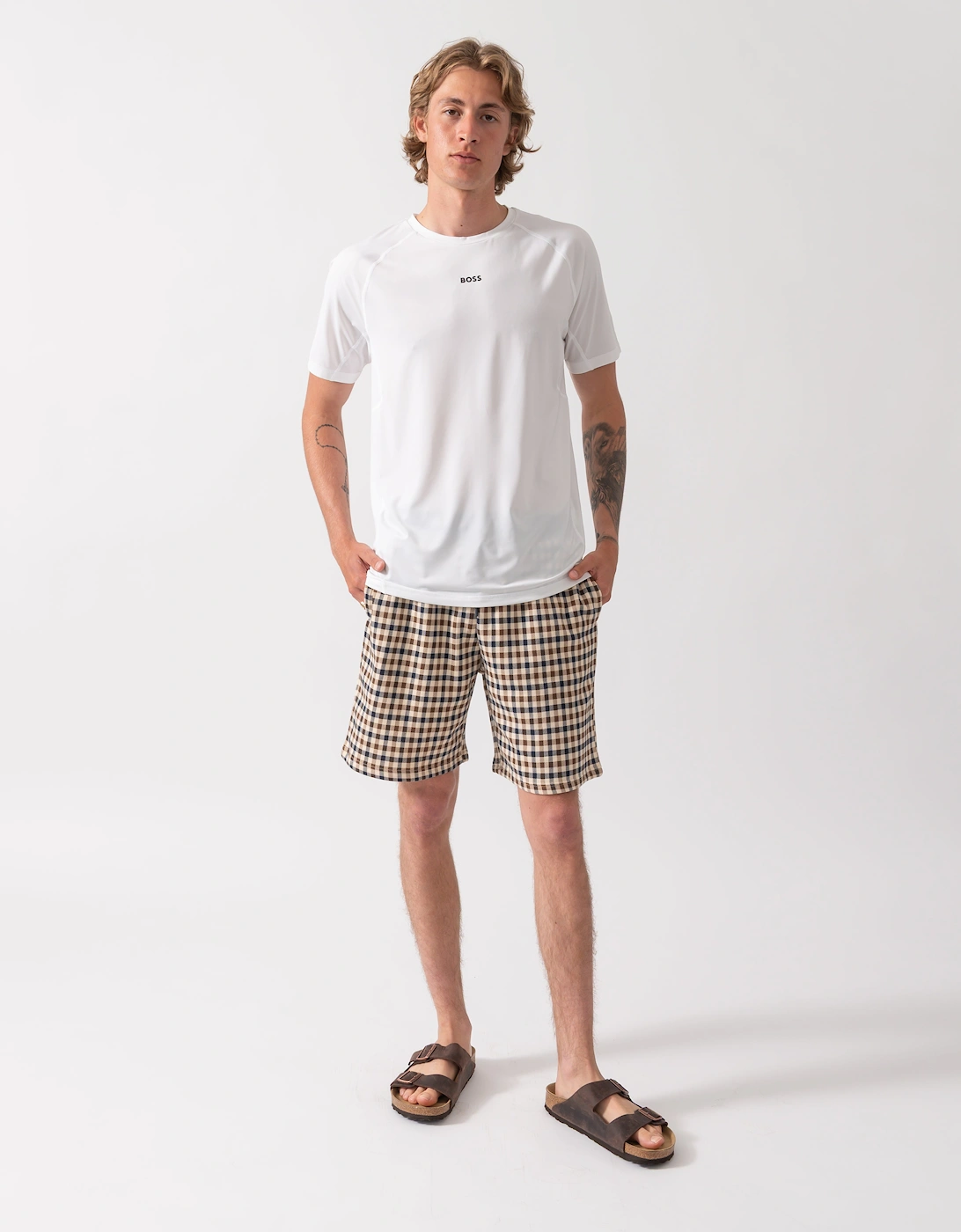 BOSS Green Tee Active Mens T-Shirt - White 100