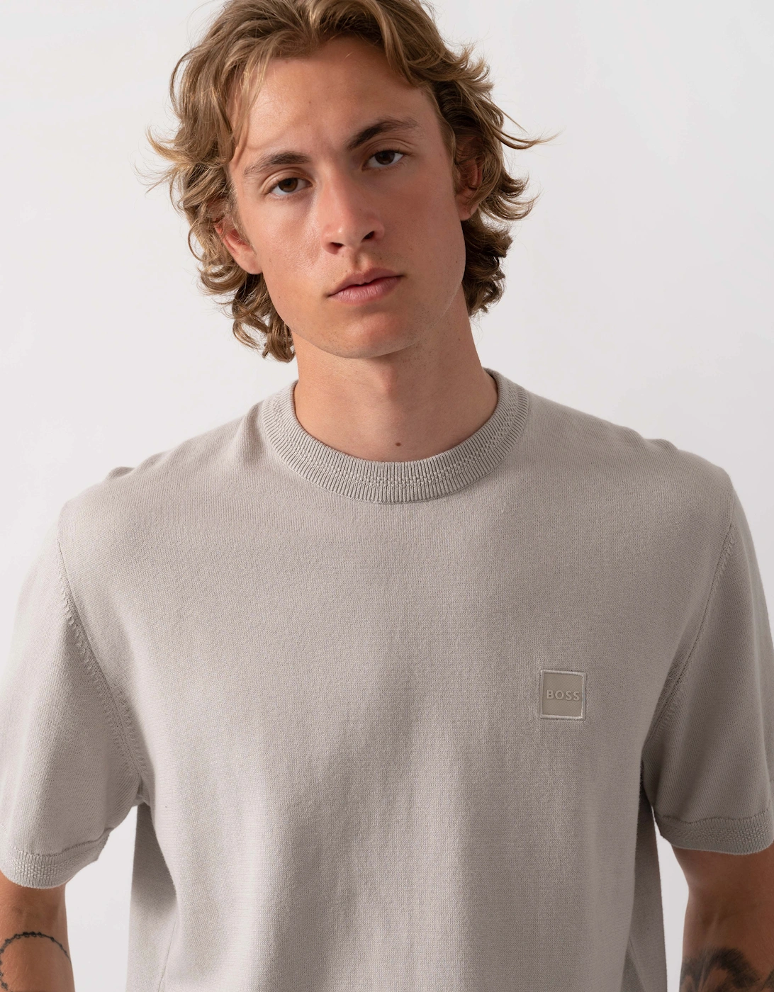 BOSS Orange Kanacho Mens T-Shirt - Open Grey 070