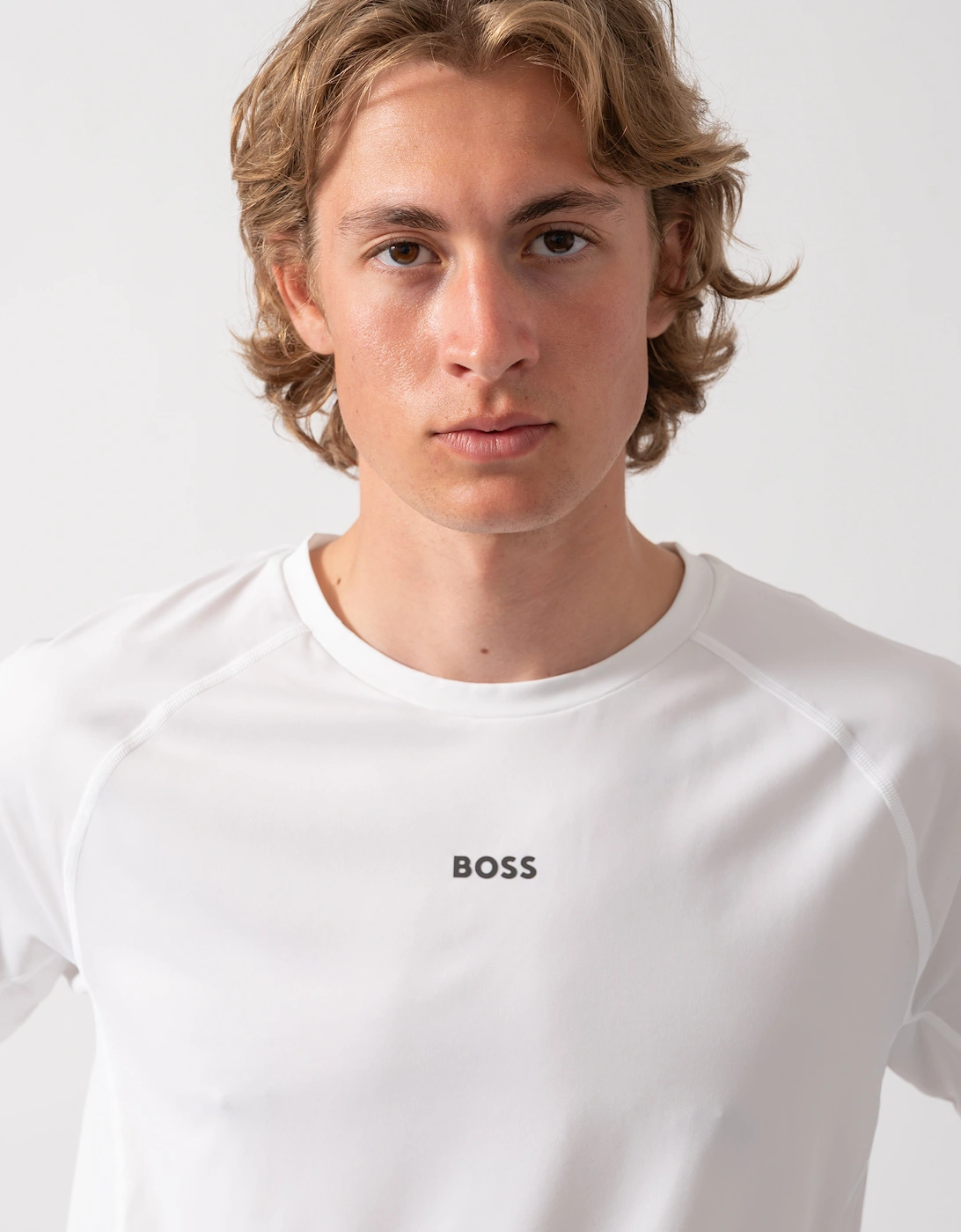 BOSS Green Tee Active Mens T-Shirt - White 100